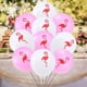 thumbnail image 4 of KAKOWELY 20 globos de látex de 25 cm para fiesta hawaiana, diseño de flamencos (10 blancos + 10 rosas), 4 of 5
