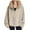 Beige, variant on Sexlip Faux Fur Hoodie Striped Zip Up Hoodie Fur Trim Jacket with Fur Hood Winter Clothes Causal Streetwear Sweater Brown XXL