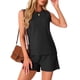 thumbnail image 4 of INSPIRAR CHIC Conjuntos de Pijamas de Mujer de Tejido Waffle Sin Mangas con Cuello en V y Pantalones Cortos 2XL Negro, 4 of 6