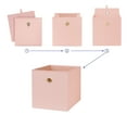 thumbnail image 3 of Mainstays Collapsible Fabric Cube Storage Bins (10.5" x 10.5"), Pearl Blush, 4 Pack, 3 of 6