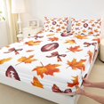 thumbnail image 3 of Manfei Rugby Ball Game Twin Sheet Sets,Hello Fall Twin Fitted Sheet,Autumn Maples Flat Sheet For Boys Teens,Breathable Home Decor,3pcs, 3 of 7