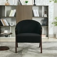 thumbnail image 1 of Yeshouse Sillón moderno de mediados de siglo, tapizado en tela de lino, con estructura de madera, cómodo sillón de lectura, fácil de montar para dormitorio, 1 of 8