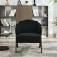 thumbnail image 1 of Yeshouse Sillón moderno de mediados de siglo, tapizado en tela de lino, con estructura de madera, cómodo sillón de lectura, fácil de montar para dormitorio, 1 of 8