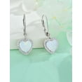 thumbnail image 5 of VESITIM White Opal Dangle Drop Earrings Women Sterling Silver Opal Jewelry Heart Shaped Birthstone Leverback Earring as Gift, 5 of 7