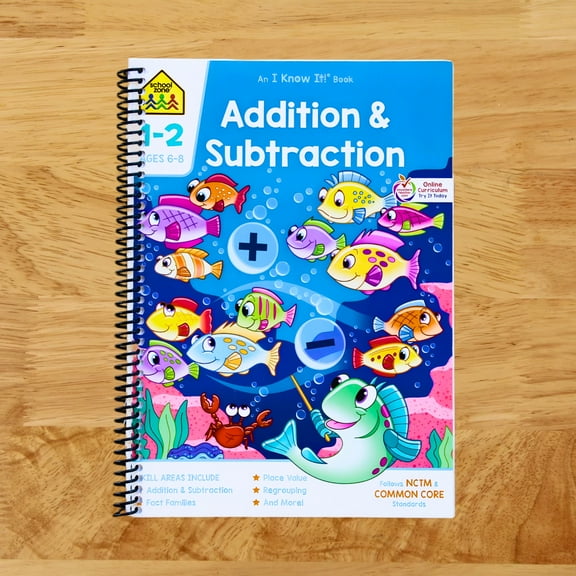 School Zone Addition and Subtraction Workbook (Spiral Bound)