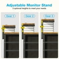 thumbnail image 4 of 40 inch Computer Desk with Power Outlets & LED Lights, Home Office Desk with 3 Drawers & Adjustable Monitor Shelf,, Writing Desk with Storage Bag, Vintage, 4 of 9