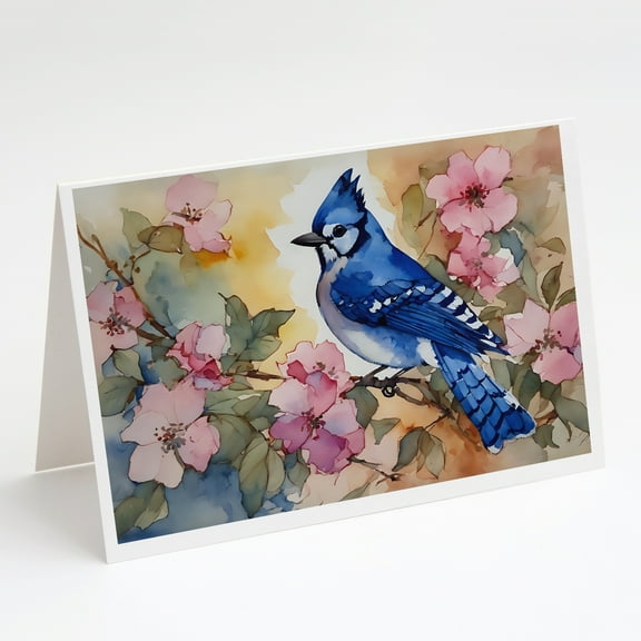 Blue Jay Greeting Cards Pack of 8 7 in x 5 in