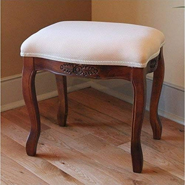 International Caravan Wood Stool with Cushioned Top International Caravan Wood Stool with Cushioned Top