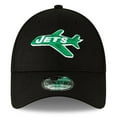 thumbnail image 2 of Men's New Era Black New York Jets The League Throwback 9FORTY Adjustable Hat, 2 of 5
