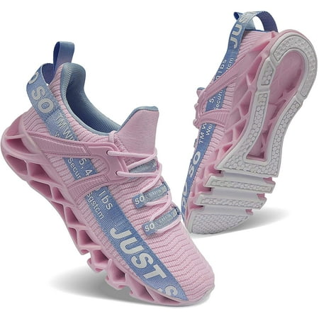 

UMYOGO Just so so Women Walking Shoes Breathable Running Sneakers Pink Blue Size 8
