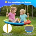 thumbnail image 3 of Swing Sets for Backyard,Fashionsport Outfitters Heavy-Duty 500lbs Outdoor Metal Swing sets for Playground,Outside Toys with Saucer Swing,Belt Swing and Trapeze Rings for Aged 3-12 Kids, 3 of 9