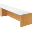 thumbnail image 3 of Wall Mount Computer Work Desk Bookshelf Cabinet, White Natural, Melamine Wood , Home Office Business, Modern Contemporary HB34690, 3 of 8