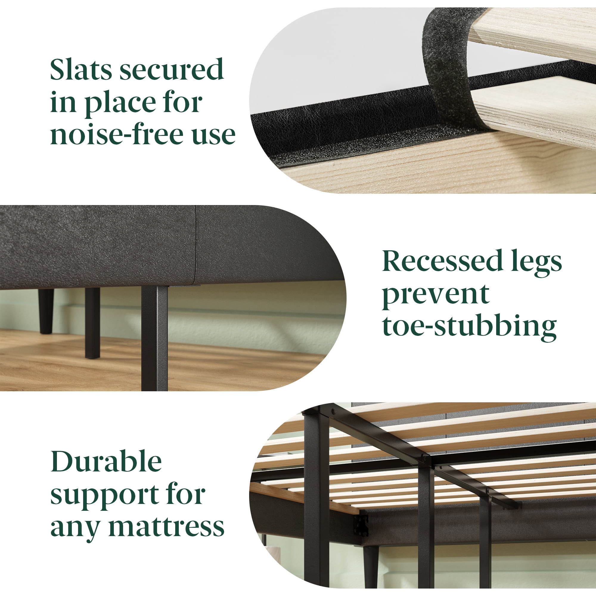 Zinus Gerard Faux Leather Platform Bed Frame, Twin