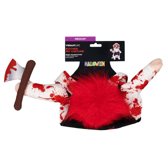 Vibrant Life Halloween Butcher Costume for Dogs, Multicolor, M