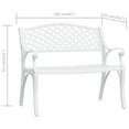 thumbnail image 4 of vidaXL Garden Bench 102 cm Cast Aluminium White, 4 of 4