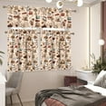 thumbnail image 3 of Coffee Theme Kitchen Curtains Set for Window Curtains Valance Set of 3,Cute Dwarf 24 Inch Length Tier Curtains Cafe Bar Window Curtains, Rod Pocket,Easy to Install,Size M, 3 of 4