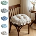 thumbnail image 7 of Steadline Round Chair Cushion,Ruffled Edge Tufted Seat Pad With Anti Slip Base,Soft Padded Chair Mat For Dining Furniture Bedroom Vanity Window Stool And Household Indoor Decoration(Gray), 7 of 7