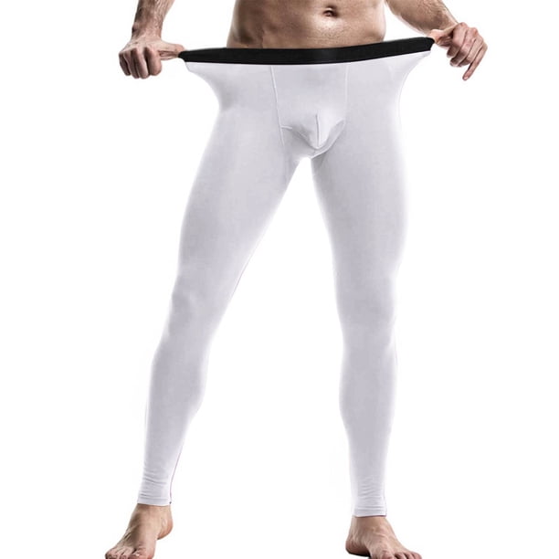 Pantalones largos para hombre, de color liso, ajustados, cálidos, de poliéster