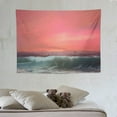 thumbnail image 4 of ONETECH  Pink Ocean Tapestry Beach Tapestry Pink Sea Sky Moon Tapestries Wall Hanging for Teen Girl Women Bedroom College Dorm Living Room Aesthetic Decoration, 4 of 7