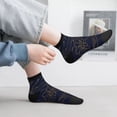 thumbnail image 2 of Pofeuu Copper-Gold Gloss Outline Flower Print 30cm Socks, Adult Running Hiking Socks for Youth and Adult, 2 of 7