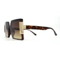 thumbnail image 4 of Womens Rimless Mod 90s Squared Butterfly Designer Sunglasses Tortoise Brown, 4 of 4