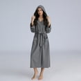 thumbnail image 5 of AOOCHASLIY Bath Robes for Women Clearance Winter Warm Nightgown Couple Bathrobe Men and Ladies Autumn and Winter Nightgown, 5 of 7