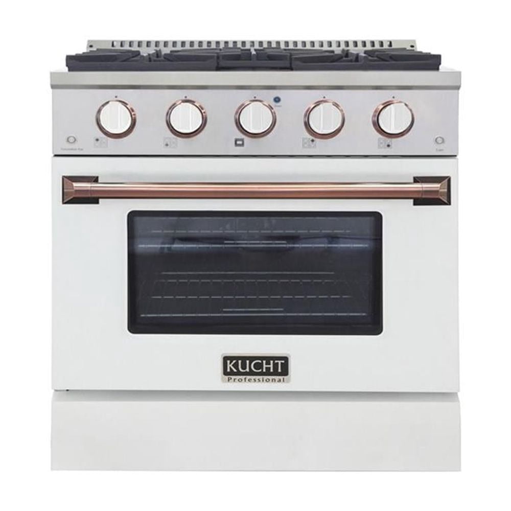 Kucht Professional 30" Stainless Steel Natural Gas Range in Rose Gold/Silver