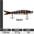 thumbnail image 1 of ODS 140mm 30g hundimiento Wobblers señuelos de pesca articulado Crankbait Swimbait 8 segmento cebo Artificial duro para aparejos de pesca señuelo Tan Jianjun  unisex, 1 of 2