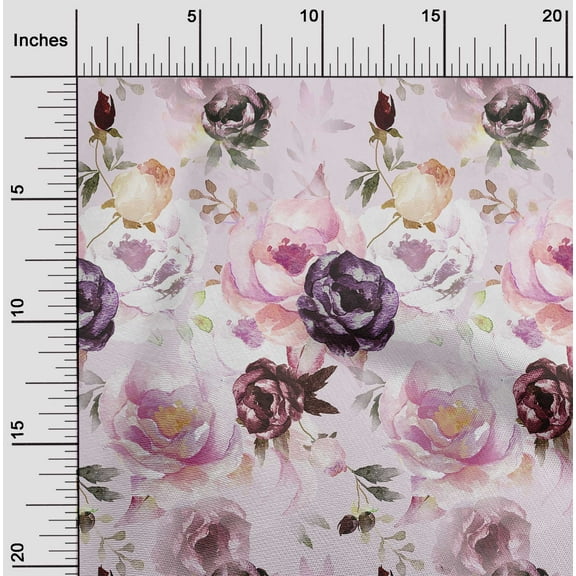 oneOone Cotton Flex Light Pink Fabric Florals Diy Clothing Quilting Fabric Print Fabric By Yard 40 Inch Wide