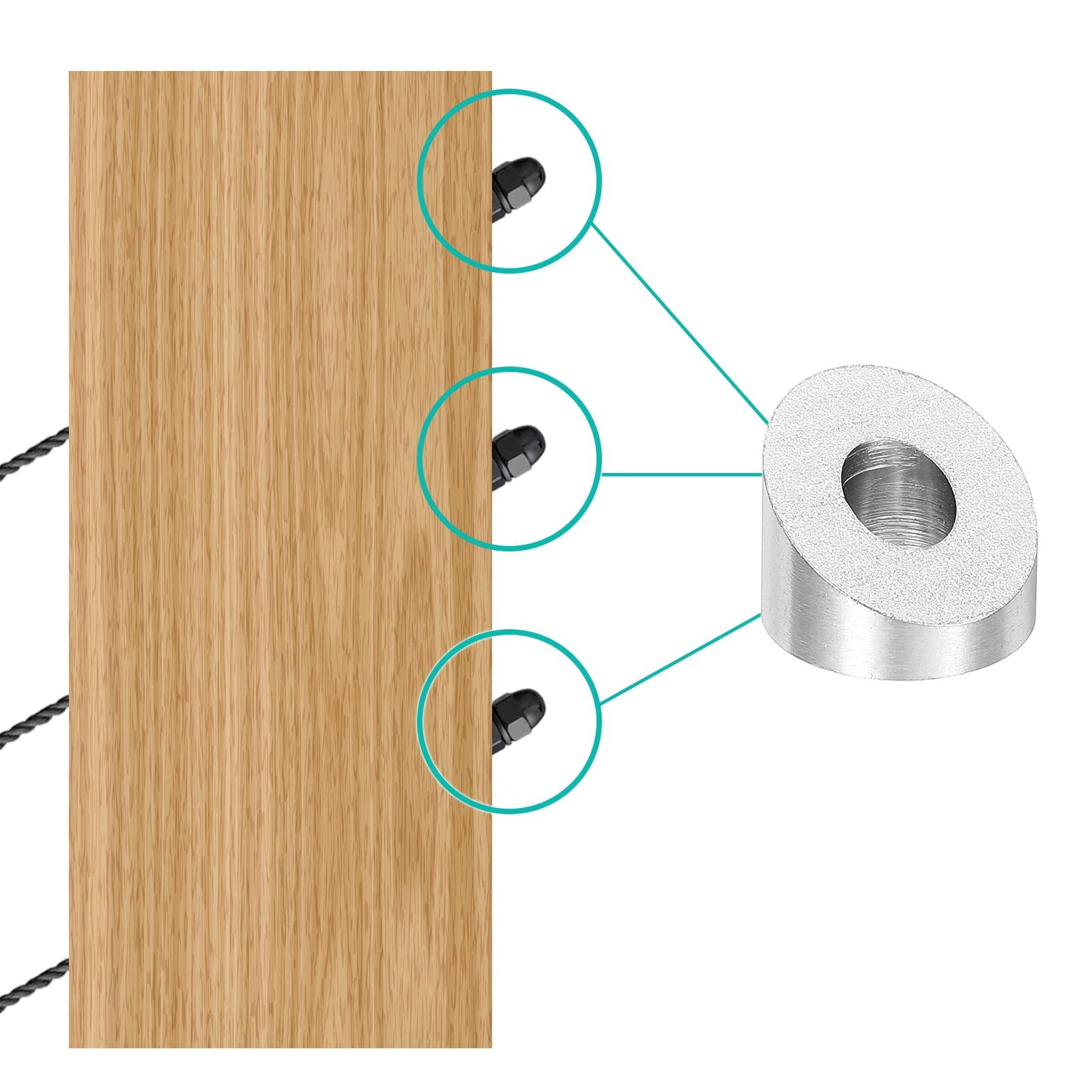 Uxcell 20 Pack 1/4 Inch 30 Degree Angle Beveled Washer, Silver