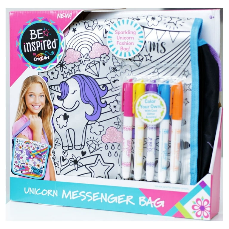 Cra-Z-Art Be Inspired Messenger Bag Coloring Design Kit (Styles May Vary),  Unisex Child Ages 6 and up 