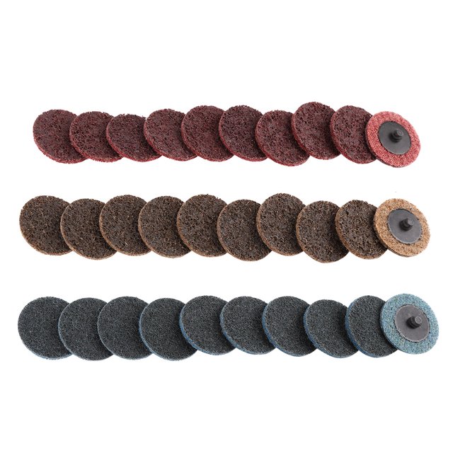 30 Pcs 2 Discos de Lijado de Superficie de Bloqueo de Nylon Grano Fino Medio Grueso Unique Bargains