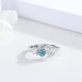 thumbnail image 2 of 925 Sterling Silver Turquoise Turtle Ring for Women Turtle Flower Ring Adjustable Animal Rings Ocean Jewelry Gifts Birthday Christmas, 2 of 5