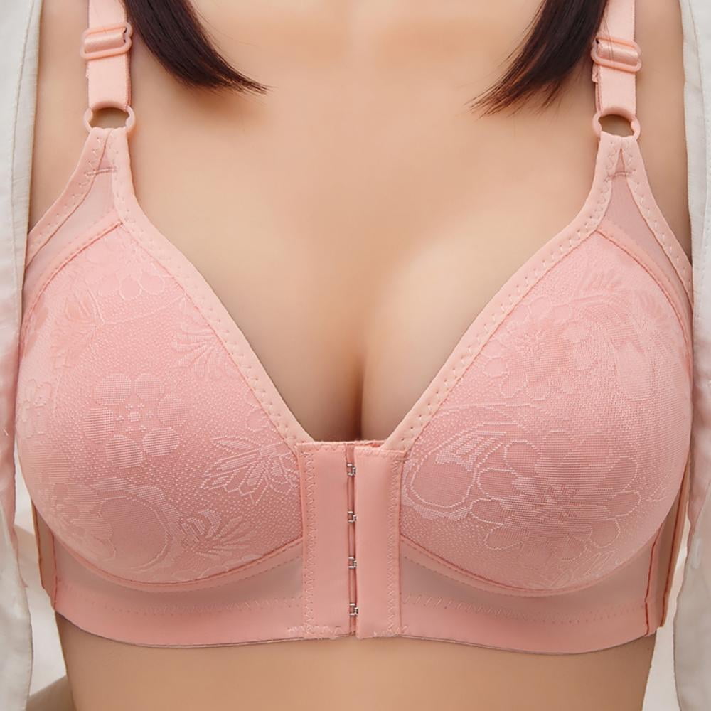 Easy On Front Closure Wireless Comfort Bra for Women, Wireless Cotton
