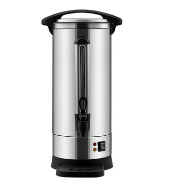 KFFKFF Industrial Coffee Pot, 110 Cups Stainless Steel Vast Coffee Distributor, 1500W 110V Electric Coffee Brewer Urn for Rapid Infusion, Hot Water Urn with Removable Power Cable