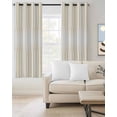 thumbnail image 3 of Blackout Curtains for Bedroom, Geometric Boho, Room Darkening Window Drapes for Living Room, Abstract Minimalistic Beige Stripes Polka Dot Thermal Insulated Grommet Curtains, 42x63 inch, 2 Panels, 3 of 9