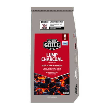 Expert Grill All-Natural Lump Charcoal, 8LB EG Bag