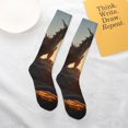 thumbnail image 5 of JUNZAN Fun Novelty Knee Warmer High Socks Seaside Sunset Cool Dragon Design, 5 of 6