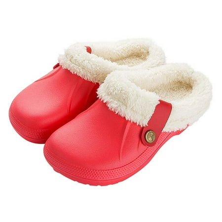 

CoCopeanut Women Men Winter New Warm Slippers Soft Waterproof Eva Plush Slippers Furry Female Clogs Couples Home Indoor Unisex Fuzzy Shoes