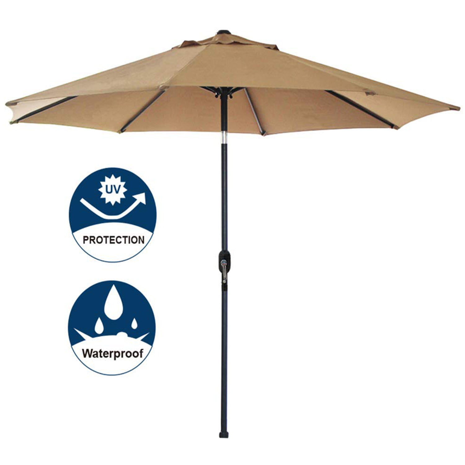 Outdoor Extra Large Market Umbrella with Crank Handle Umbrella with Crank and Base Tangkula 15 Ft Patio Double Sided Umbrella with Base Outdoor Twin Table Umbrella Base Included Orange