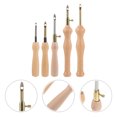 thumbnail image 3 of Miangastore 5pcs Wooden Handle Punch Needles Embroidery Sewing Needles Stitching Punch Needles, 3 of 8