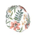 thumbnail image 2 of Kdxio Lilies Flowers Print Shower Cap for Women,Elastic and Reusable,Double Waterproof Layers Bathing Hat, 2 of 9