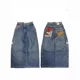 thumbnail image 3 of Pantalones de chándal a rayas con cinta bordada de mariposa para hombres y mujeres, pantalones de chándal informales con cordón, azul marino, alta calidad, 3 of 5