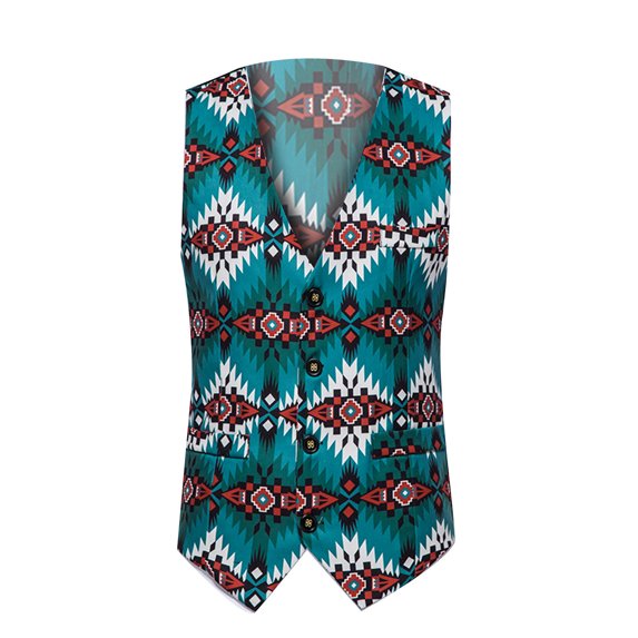Mens Paisley Business Suit Vests Print Single Breasted Suit Vest Lapel Casual Formal Dress Waistcoat for Wedding Party