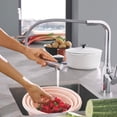 thumbnail image 4 of Round Plastic Hollow Washing Basket Set | Drain Sieve Storage Organizers | 3-Piece Multipurpose Kitchen Fruit Vegetable Colanders | Space-Saving Design | Pink Blue Beige | 9.9 x 8 cm, 4 of 6