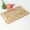 thumbnail image 3 of Coofit Wedding Guest Book Rustic Hollow-out Wooden Party Guest Book Guest Sign in Book, 3 of 7