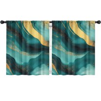Blackout Kids Curtains,Teal Gold Marble Childrens Insulated Curtains Set Of 2,Bedroom Essentials,Toddler Room Decor 52x63in(132x160cm)