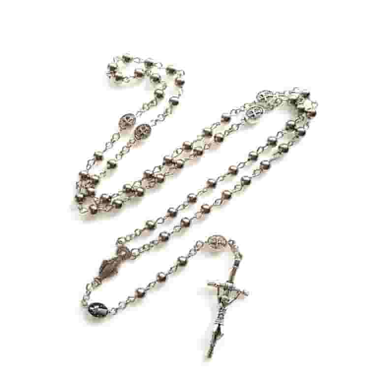 Stainless Steel Rosary Necklace Beaded Rosary Necklace Catholic