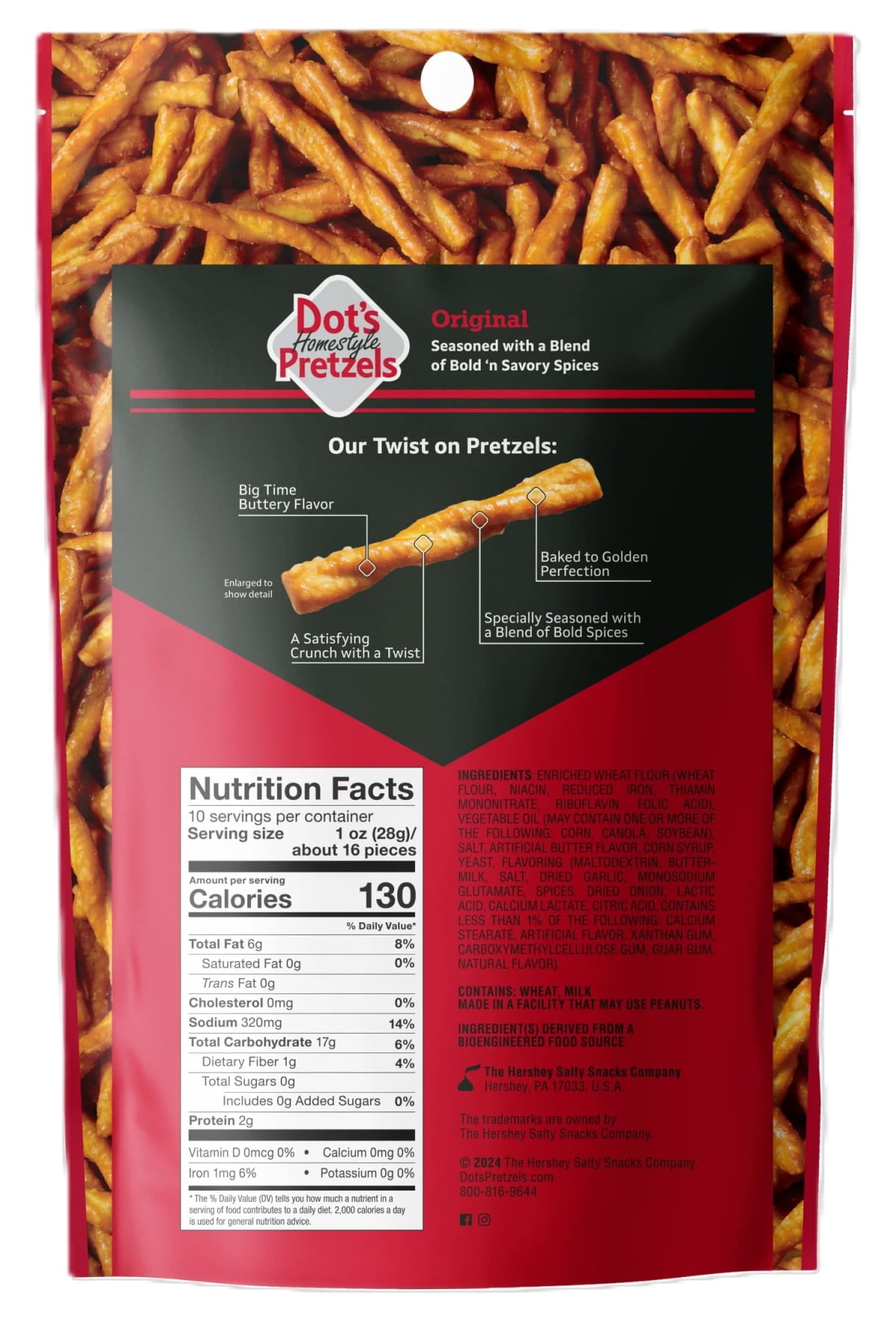 (2 pack) Dot's Pretzels, Original Seasoned Pretzel Twists, 9.5 oz bag
