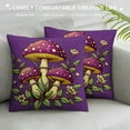 thumbnail image 3 of COMIO Decorative Mushroom Pillow Cover with Seven Small Mushroom Plush Sewed in, Home Decor Mushroom Throw Pillow Cover (Purple), 3 of 5